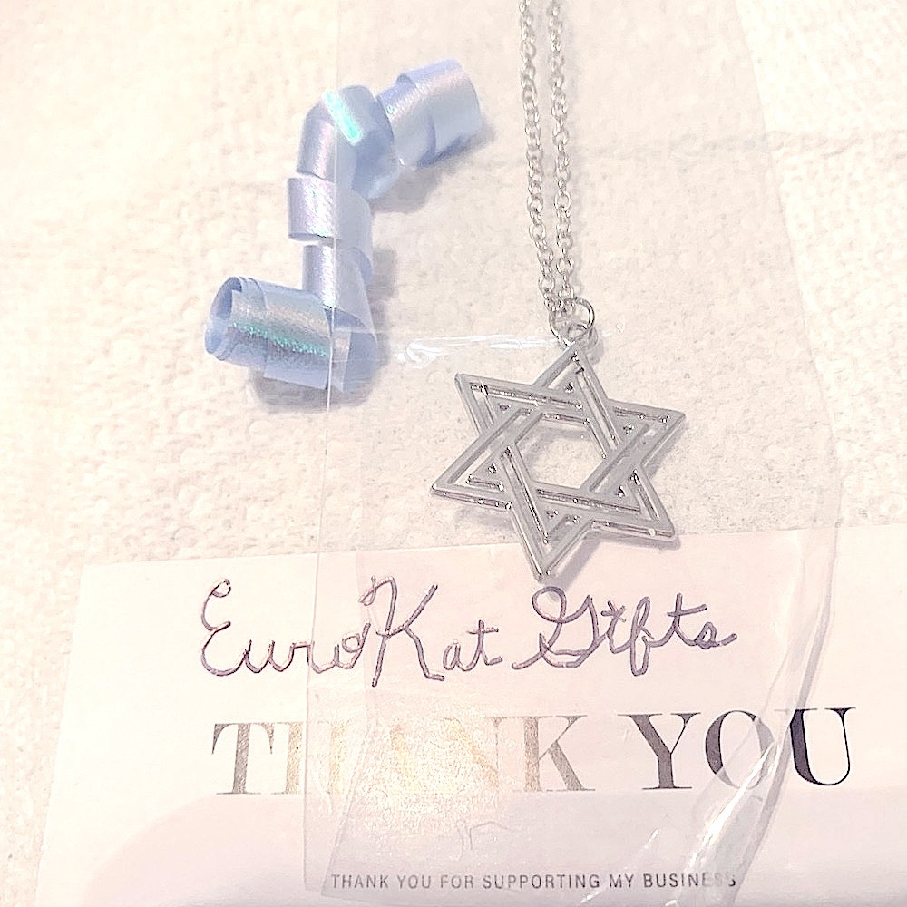 Silver Star of David Necklace Silver over Stainless anti tarnish NEW